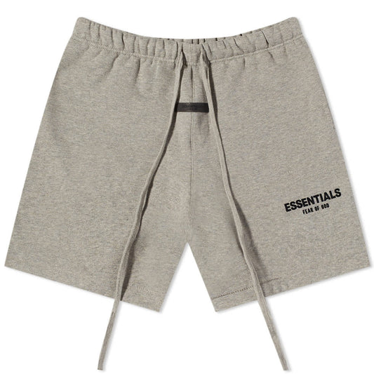 FEAR OF GOD ESSENTIALS LOGO SWEAT SHORT GREY