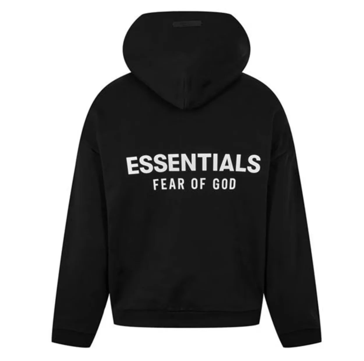 FEAR OF GOD ESSENTIALS LOGO POPOVER HOODY BLACK FW24