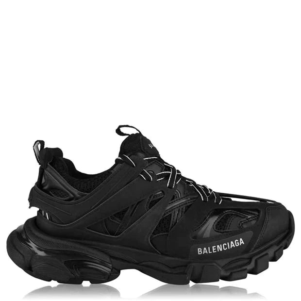 BALENCIAGA TRACK LOGO-DETAILED MESH AND RUBBER SNEAKERS BLACK