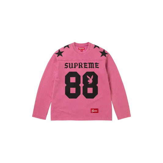 The Supreme x Playboy L/S Football Top Pink