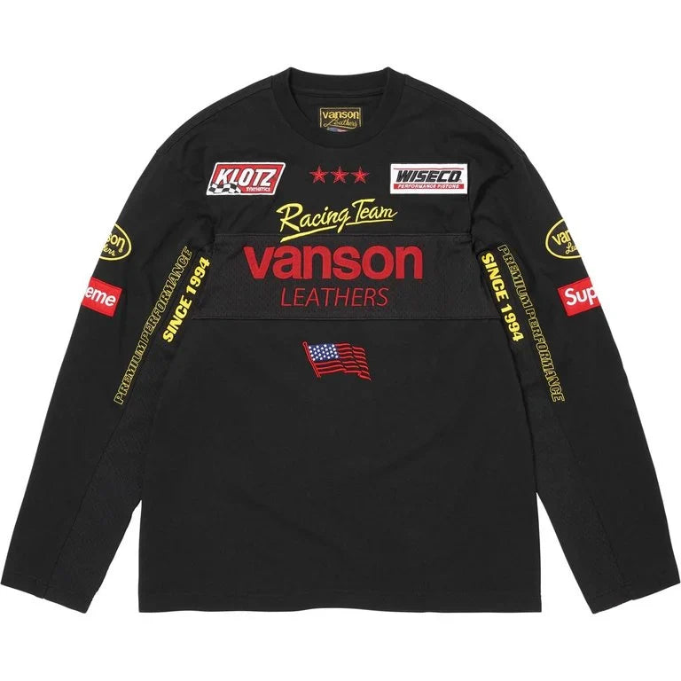 Supreme Vanson Leather L/S Top Black – Certified Kicks