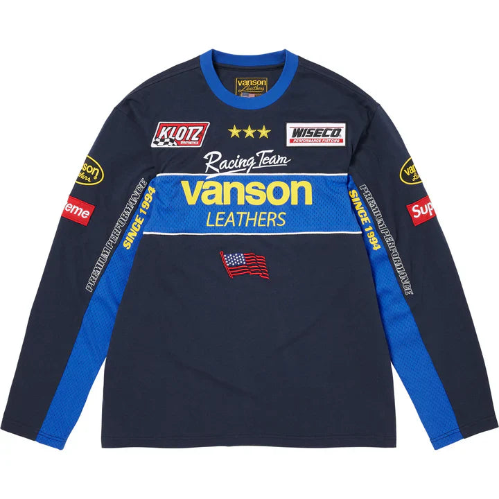 Supreme Vanson Leather L/S Top Navy