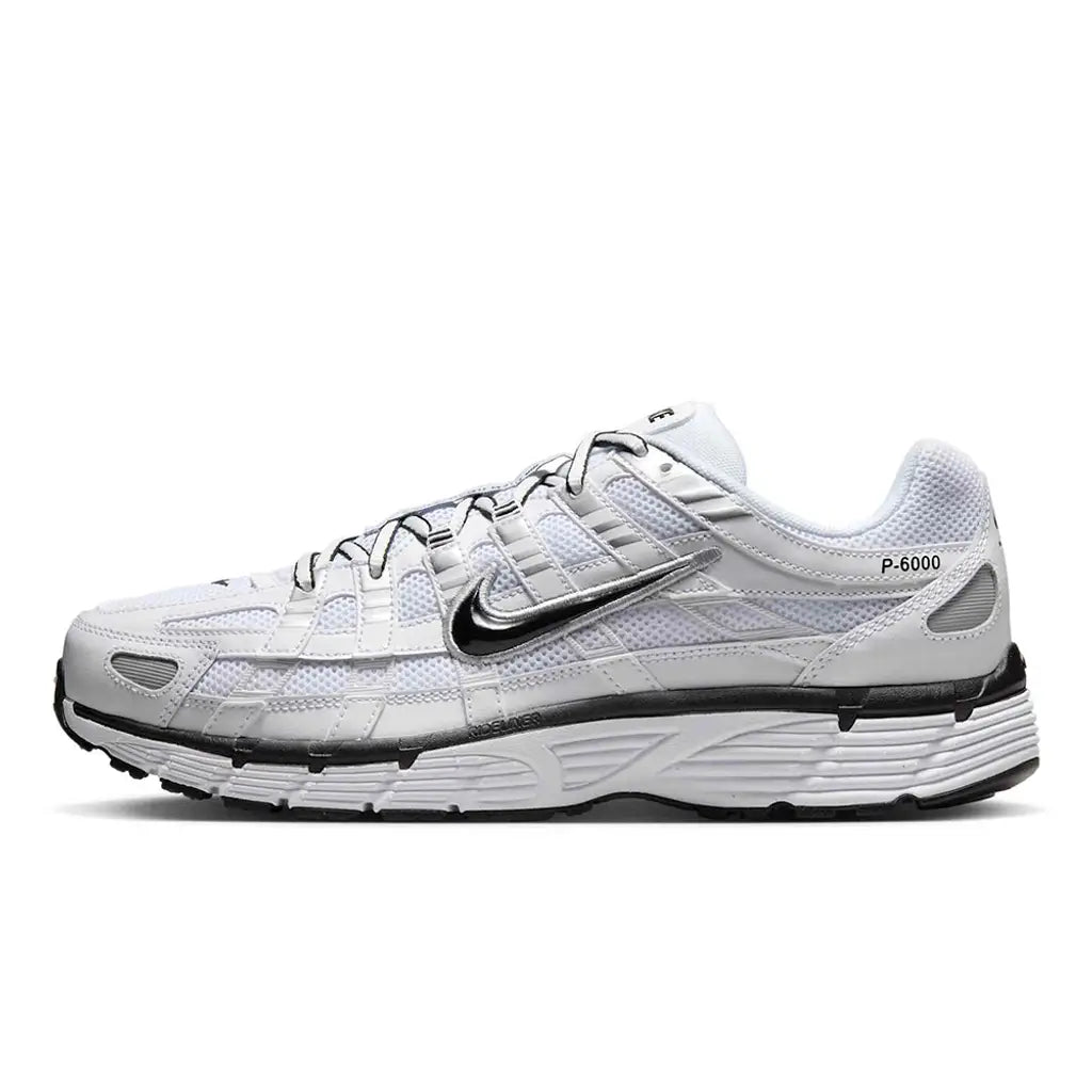 Nike P-6000 White Metallic Silver Black