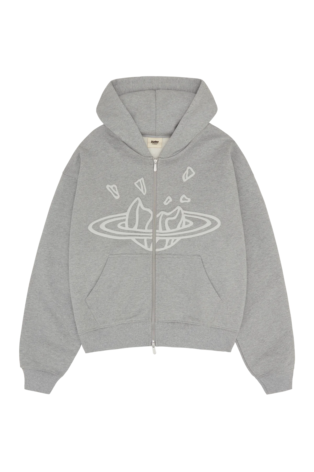 Broken Planet Zip Up Hoodie - Heather Gray